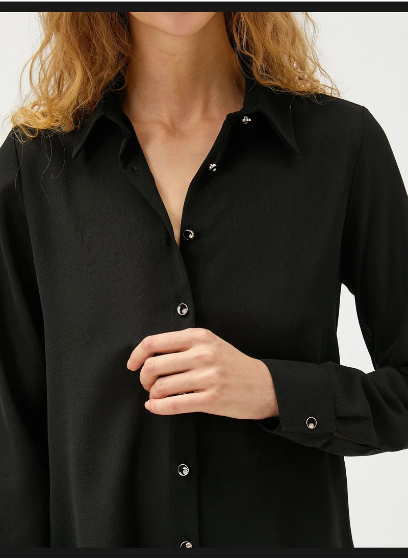 كوتون Button Detail Shirt Long Sleeve