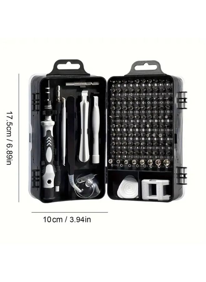 Red 115 in 1 Electronics Repair Screwdriver Kit with Ergonomic Handle for Phone Laptop Watch - Image 4