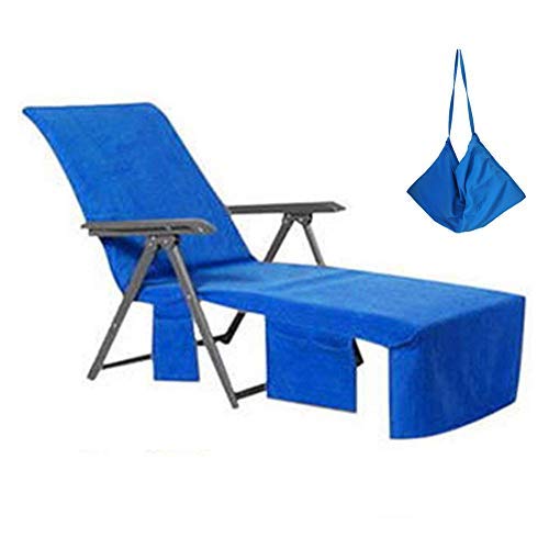 VOCOOL Lounge Chair Cover Microfiber Beach Chair Cover Towel Swimming Pool with Pockets Soft and Quick Dry Chaise Lounger Towel Cover for Sunbathing Garden Hotel, 85 x 30 inch - Image 4