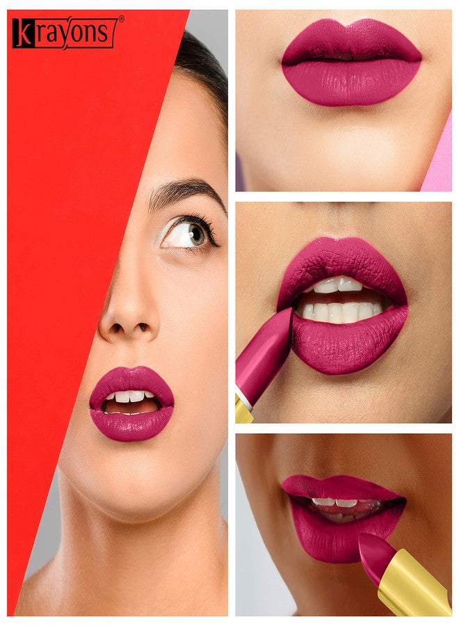 Krayons Cute Pop Matte Lipstick for Women - Shade 171 Angel Pink, 3.5g | Long Stay Waterproof Lip Stick | Rich Pigmented Matt Lipsticks Daily Wear | India's 1st Unique Twist-Wrap Style Lipstic - Image 3