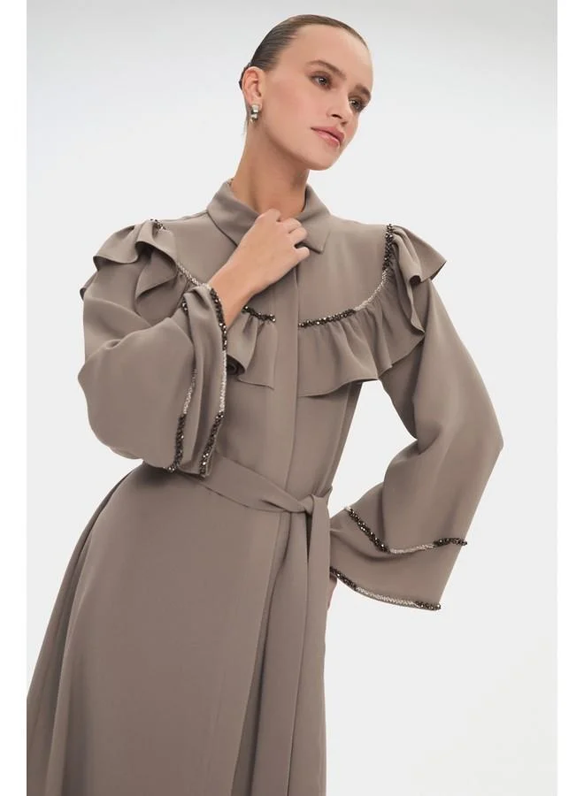 JUNE Ruffled Belted Maxi Dress