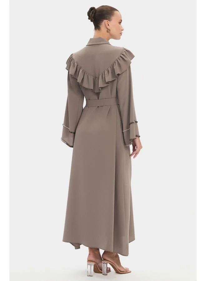 JUNE Ruffled Belted Maxi Dress