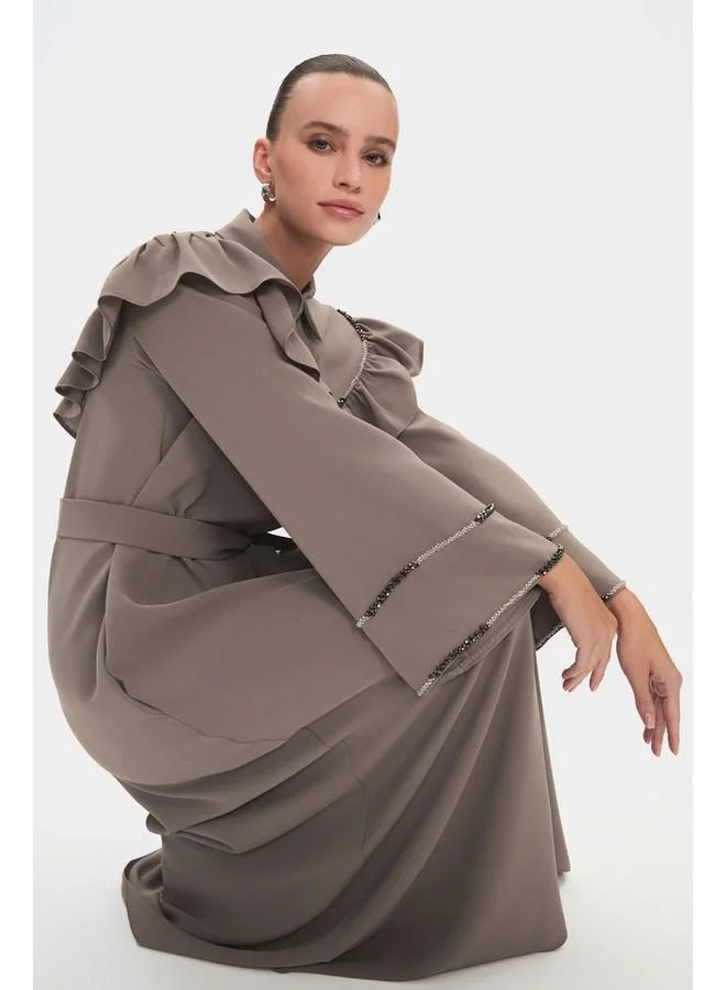 JUNE Ruffled Belted Maxi Dress