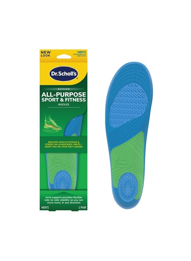 DR SCHOLLS Sport & Fitness All-Purpose Comfort Insoles,Men's, 1 Pair, Trim to Fit Inserts