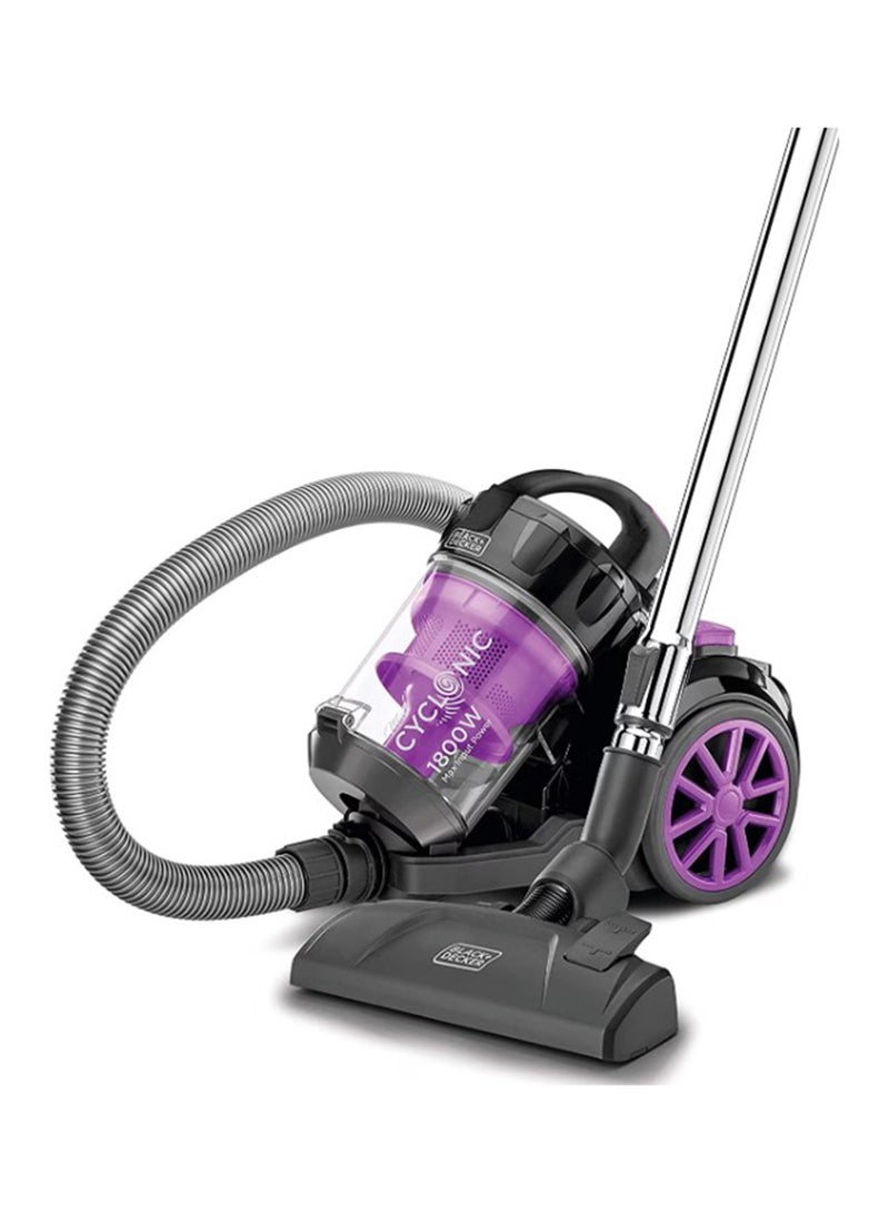 BLACK+DECKER Vacuum Cleaner With Bagless And Multicyclonic Technology 2.5 L 1600 W VM1880-B5 Black/Purple/Grey - Image 5