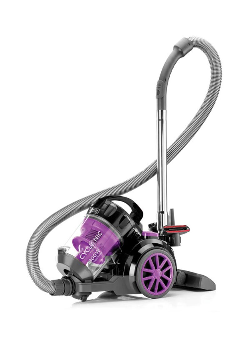 BLACK+DECKER Vacuum Cleaner With Bagless And Multicyclonic Technology 2.5 L 1600 W VM1880-B5 Black/Purple/Grey - Image 3
