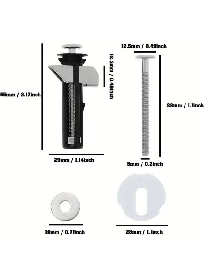 Universal Toilet Seat Fastener Bolt Kit 4pcs Replacement Screws And Nut Set - Image 4