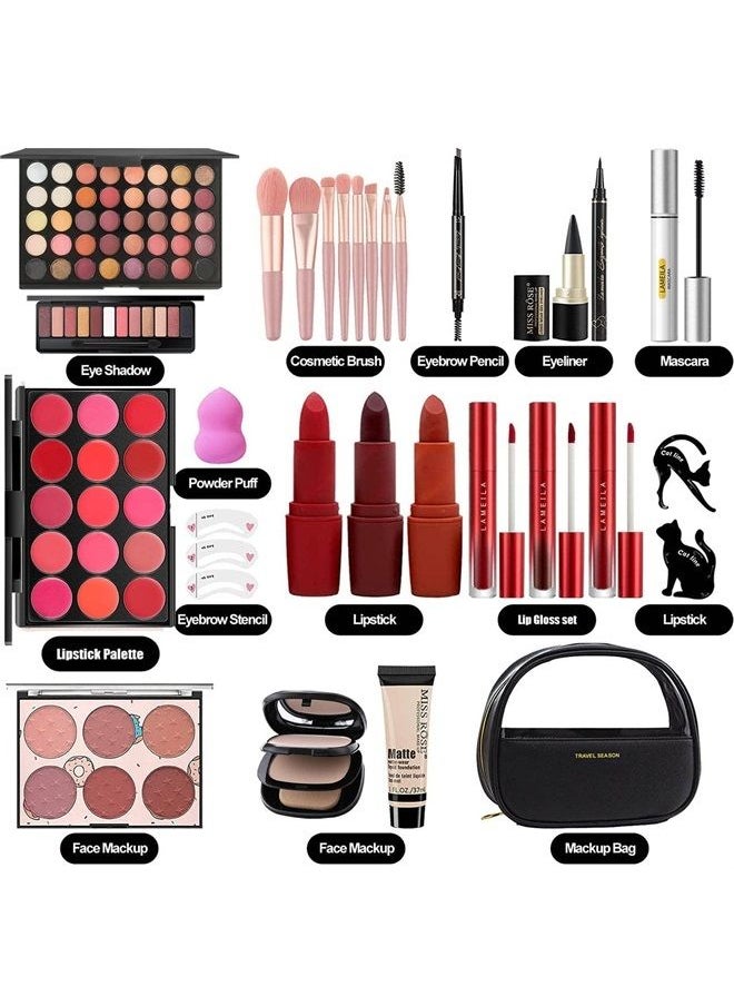 MISS ROSE M - All In One Makeup Kit, Makeup Kit for Women Full Kit,Multipurpose Women's Makeup Sets,Beginners and Professionals Alike,Easy to Carry (Black) - Image 1
