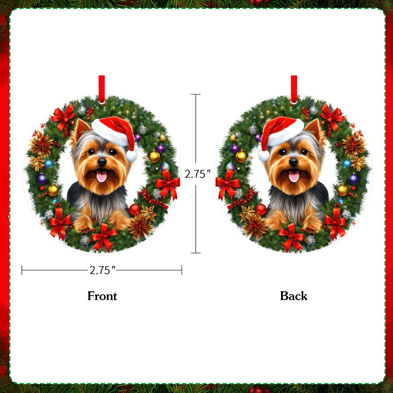 سيكوهوم Sicohome Yorkshire Terrier Christmas Ornament Yorkshire Terrier Gifts for Women and Dog Lovers Yorkshire Terrier Terrier Tree Tree Round Round With Hift Box XMAS FORKSHIRE GIF GIF - Image 4