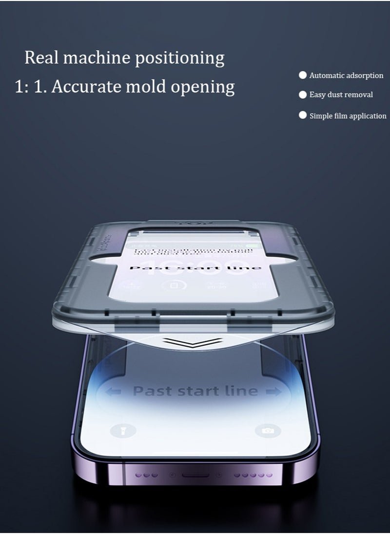 X-level Dust-Removal Easy App iPhone 15 Screen Protector Precision Applicator,DustRemoval Anti Bubble Tech,9H Hardness,Oleophobic Coating,Smooth Touch,HDBubble Free  - Image 3