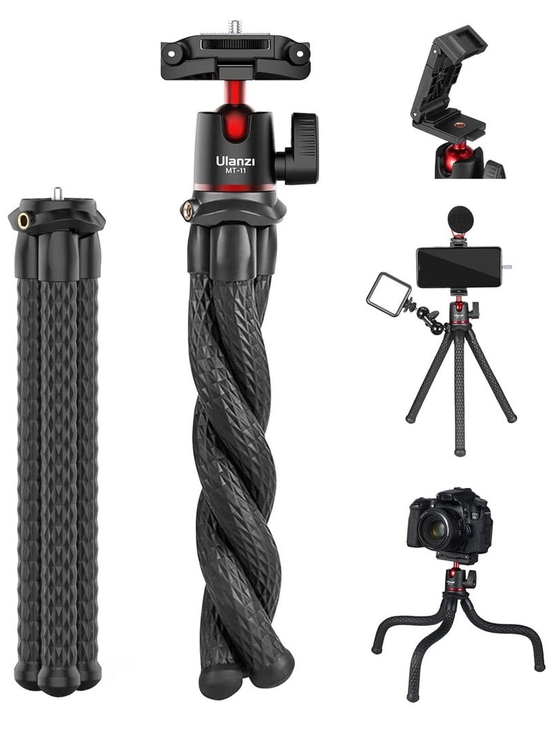 ULANZI Camera Tripod, Mini Flexible Stand w Hidden Phone Holder w Cold Shoe Mount, 1/4'' Screw f Magic Arm, Universal f iPhone 17 16 15 14 Pro Max XS Max X Samsung Canon Nikon Sony DJ Pocket 3 Cameras - Image 1