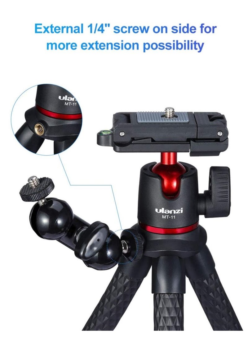 ULANZI Camera Tripod, Mini Flexible Stand w Hidden Phone Holder w Cold Shoe Mount, 1/4'' Screw f Magic Arm, Universal f iPhone 17 16 15 14 Pro Max XS Max X Samsung Canon Nikon Sony DJ Pocket 3 Cameras - Image 4