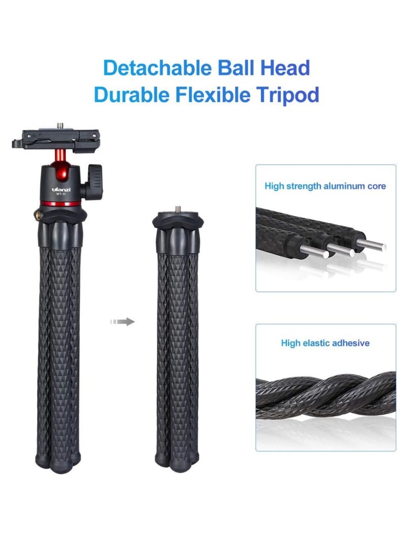 ULANZI Camera Tripod, Mini Flexible Stand w Hidden Phone Holder w Cold Shoe Mount, 1/4'' Screw f Magic Arm, Universal f iPhone 17 16 15 14 Pro Max XS Max X Samsung Canon Nikon Sony DJ Pocket 3 Cameras - Image 2