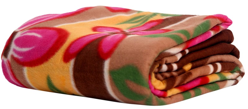 Goyal's Modern Printed Fleece Single Bed AC Blanket 250TC - Multicolour - Image 1