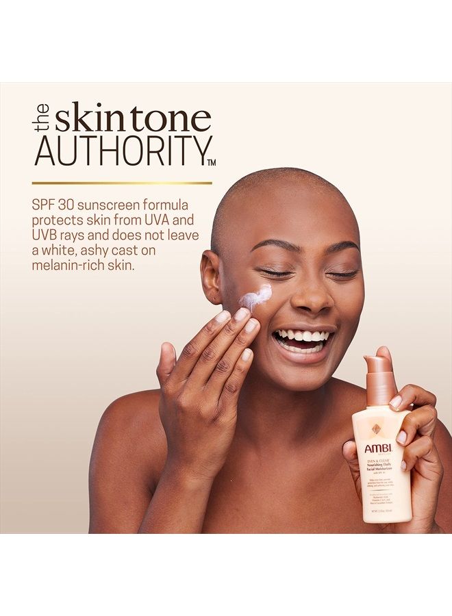 ambi Even & Clear Daily Facial Moisturizer SPF 30 Helps Even Tone Skin Softening Sun Protection Hyaluronic Acid Aloe Aloe Vera Gel Sensitive Skin Fragrance Free, 3.5 Ounce  - Image 3