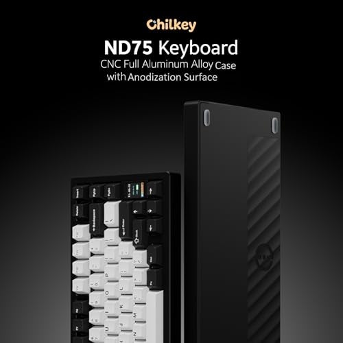 OOCTPK Chilkey ND75 Aluminum Keyboard 75% Percent Wireless Gaming Mechanical Keyboard with LCD Screen, Quick Assembly, BT/2.4G/USB-C, Hot Swappable Per-key RGB Custom Black Key Board for Laptop Office PC - Image 2