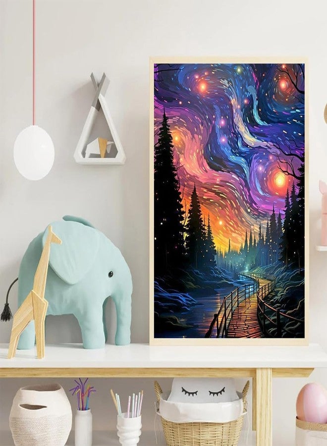 TREXEE Starry Sky Diamond Painting Kits for Adults & Kids DIY 5D Diamond Art Kits for Adults, Diamond Paint By Numbers Round 5D Abstract Landscape Gem Art Kits for Adult DIY Crafts Kits for Home Wall Decor Gifts(16x12inch) Without frame - Image 5