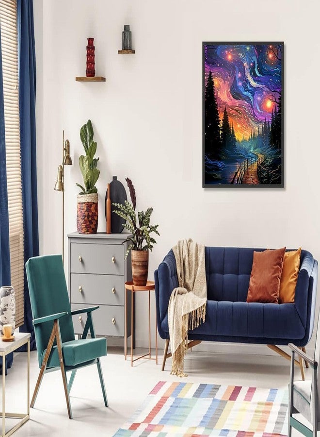 TREXEE Starry Sky Diamond Painting Kits for Adults & Kids DIY 5D Diamond Art Kits for Adults, Diamond Paint By Numbers Round 5D Abstract Landscape Gem Art Kits for Adult DIY Crafts Kits for Home Wall Decor Gifts(16x12inch) Without frame - Image 4