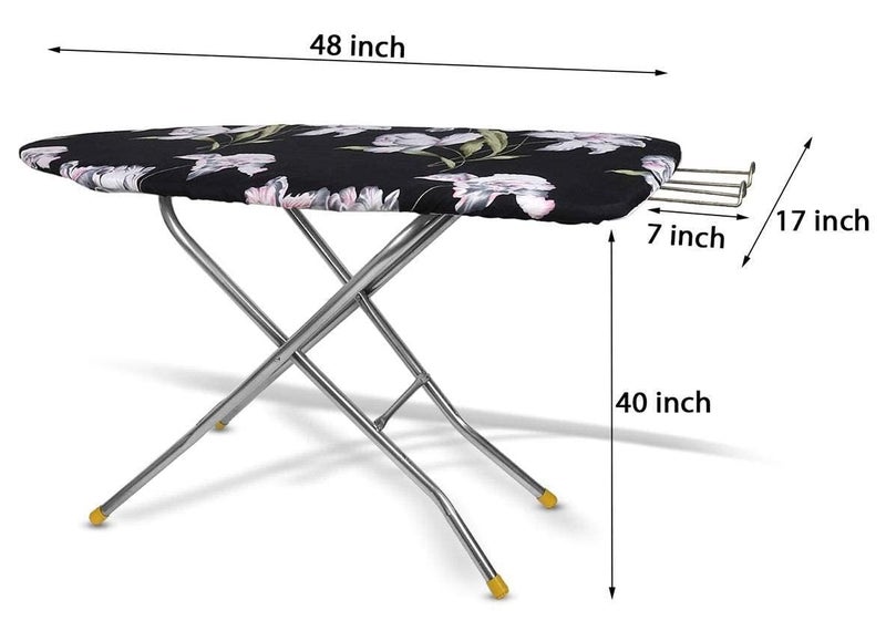 MOREYAJI Moreyaji Wooden Self Standing Foldable Height Adjustable Premium Ironing BoardIron Table Stand with Press Holder Color May Vary MultiColor Make in India  - Image 5