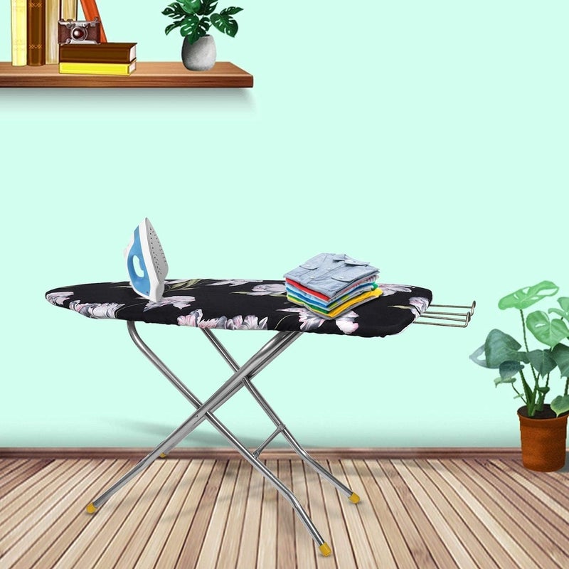 MOREYAJI Moreyaji Wooden Self Standing Foldable Height Adjustable Premium Ironing BoardIron Table Stand with Press Holder Color May Vary MultiColor Make in India  - Image 3