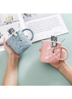 Hediyesahibi 3D Embossed 400ML Cute Cat Mug  - Image 1