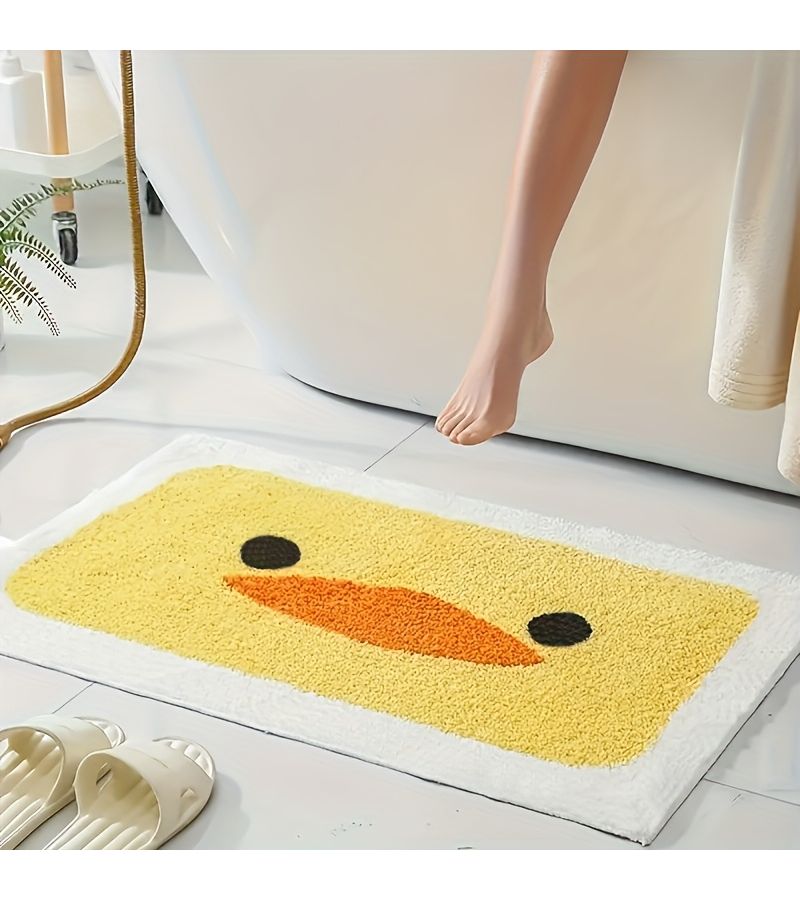Soft And Comfortable Duck Pattern Bath Mat 45x75cm Machine Washable Fleece Carpet - Image 3