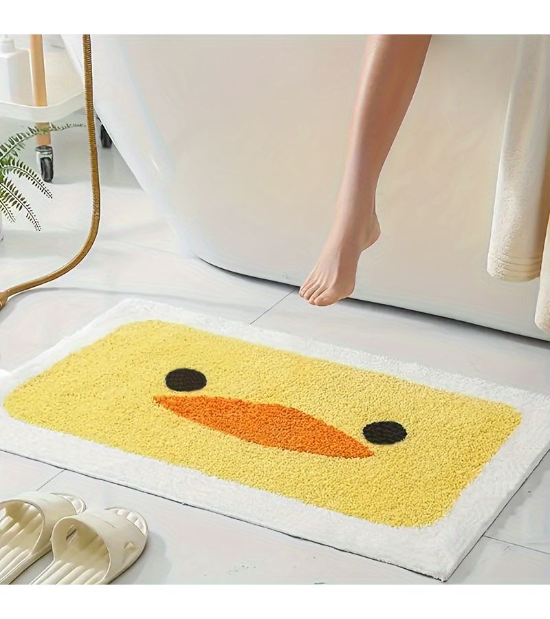 Soft And Comfortable Duck Pattern Bath Mat 45x75cm Machine Washable Fleece Carpet - Image 2