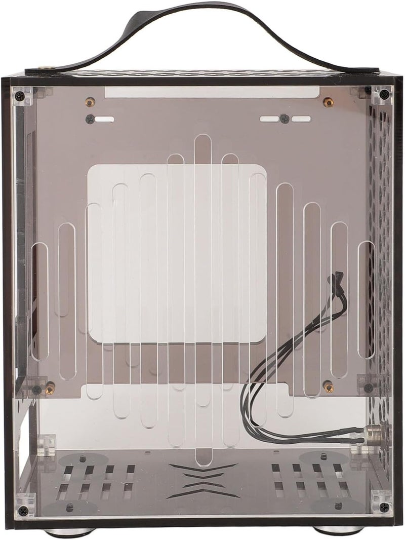 Mini ITX PC Case, Clear Arcylic PC Case, Small ITX PC Gaming Case, with Good Airflow, 360 Degree Cooling, Mini ITX Computer Case, 23x20.5x12cm (Black) - Image 1