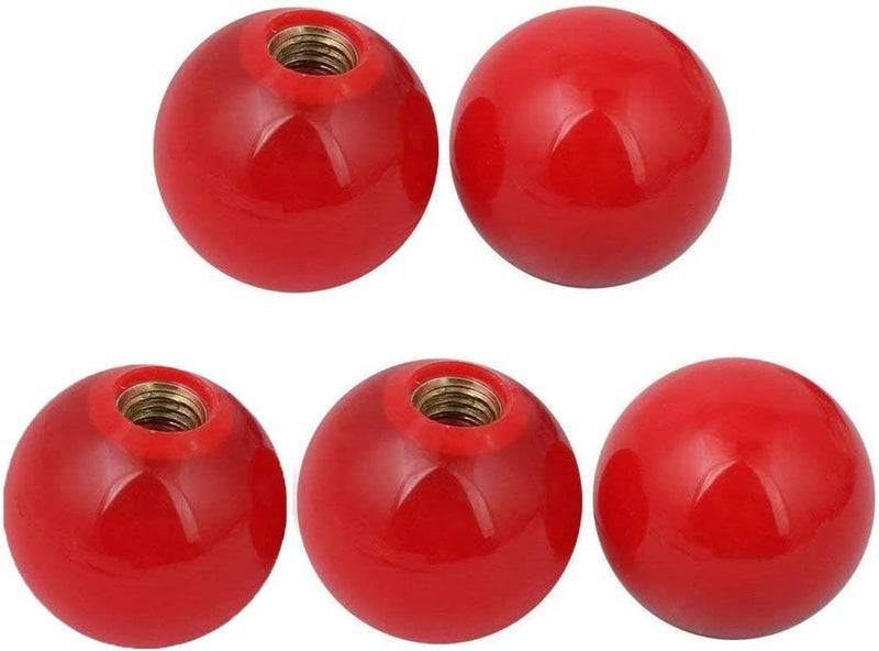 COMOK Red 5pcs 38mm Diameter 10mm Hole Diameter Mounded Threaded Handling Round Ball Knob - Image 1