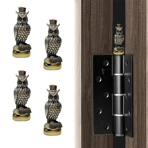 WLHYHH Hinge Heads Decorative Topper Cat Gargoyle Magnet Door Hinge Topper Home Decoration Owl 4 - Image 1
