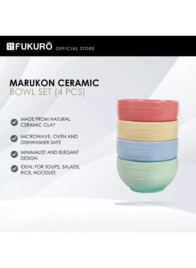 Fukuro Marukon Ceramic Bowl Set (4 Pcs) - Image 1