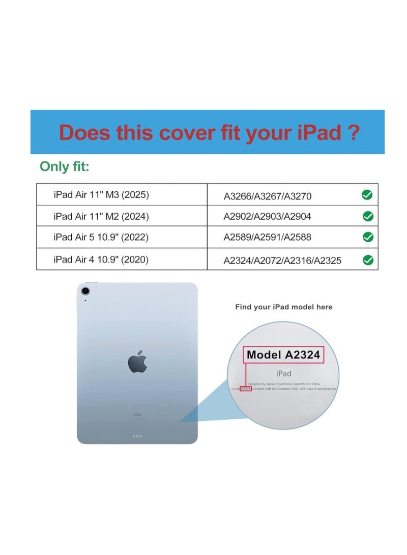 VR Creative Smart Case for iPad Air 11-inch M4/M3/M2 (2026/2025/2024) & 10.9 Inch iPad Air 5/4 (2022/2020 5th/4th Generation) – with Pencil Holder, Slim Tablet Cover with Soft TPU Back, Auto Wake/Sleep (Purple) - Image 2