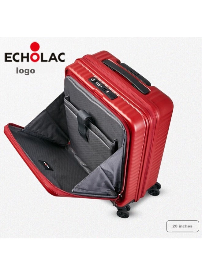 إيكولاك Echolac Front-opening Expandable Suitcase, حقيبة سفر عالية الجودة Tsa Pc183f, 24 بوصة, أسود - Image 2