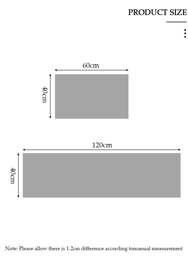 DUNISO Set of 2 Non-Slip Kitchen Rugs and Mats Anti-Fatigue Hallway Kitchen Runner Rug Set Backing Floor Mat for Kitchen Laundry Bathroom Office 40*60cm&40*120cm - Image 2