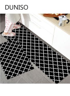 DUNISO Set of 2 Non-Slip Kitchen Rugs and Mats Anti-Fatigue Hallway Kitchen Runner Rug Set Backing Floor Mat for Kitchen Laundry Bathroom Office 40*60cm&40*120cm  - Image 1