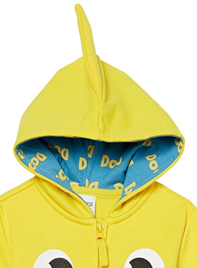 Pinkfong Boys Zip Up Big Face Hoodie-Baby Shark Yellow Toddler Size 2T-5T, 3T - Image 4