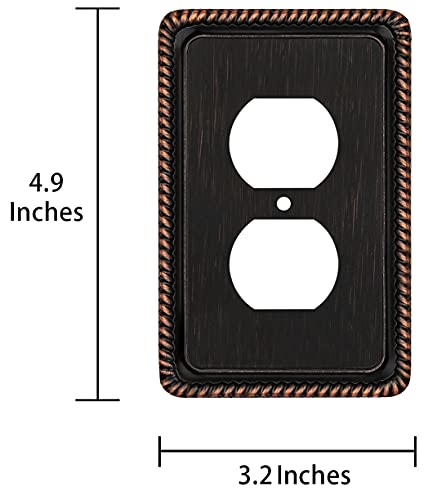 Henne Bery Rope Edge Decorative Wall Plate Switch Plate Outlet Cover (Single Duplex, 3 Pack, Aged Bronze) - Image 3