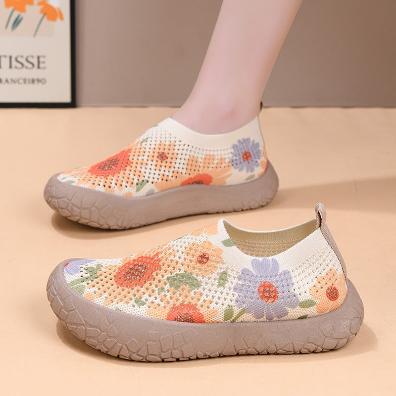 Women's Ethnic Print Breathable Slip On Shoes - Image 2