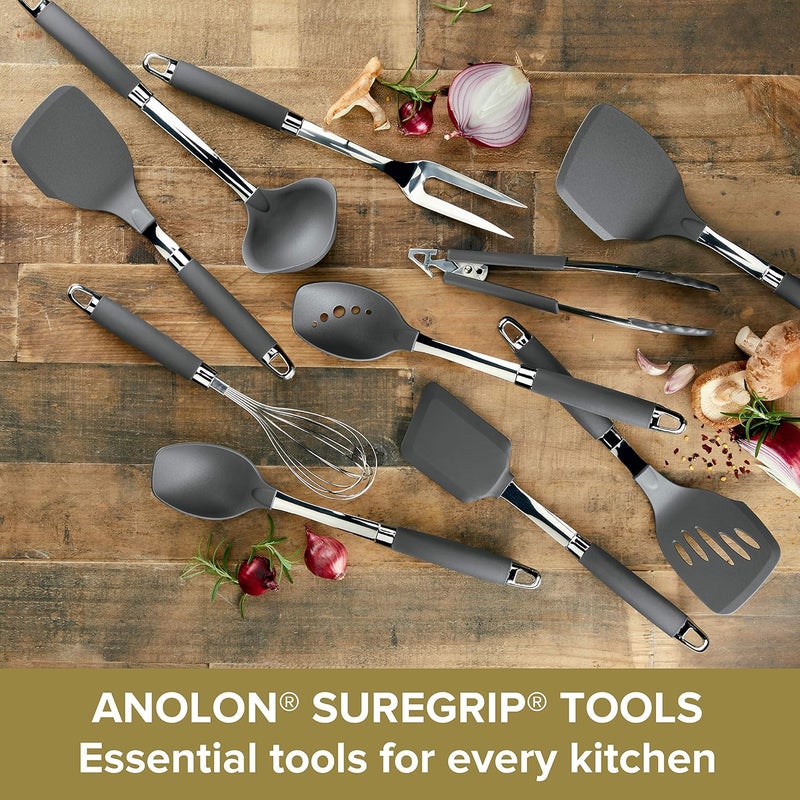 Anolon SureGrip Stainless Steel Meat ForkKitchen Tool 1325 Inch Gray46288 - Image 3