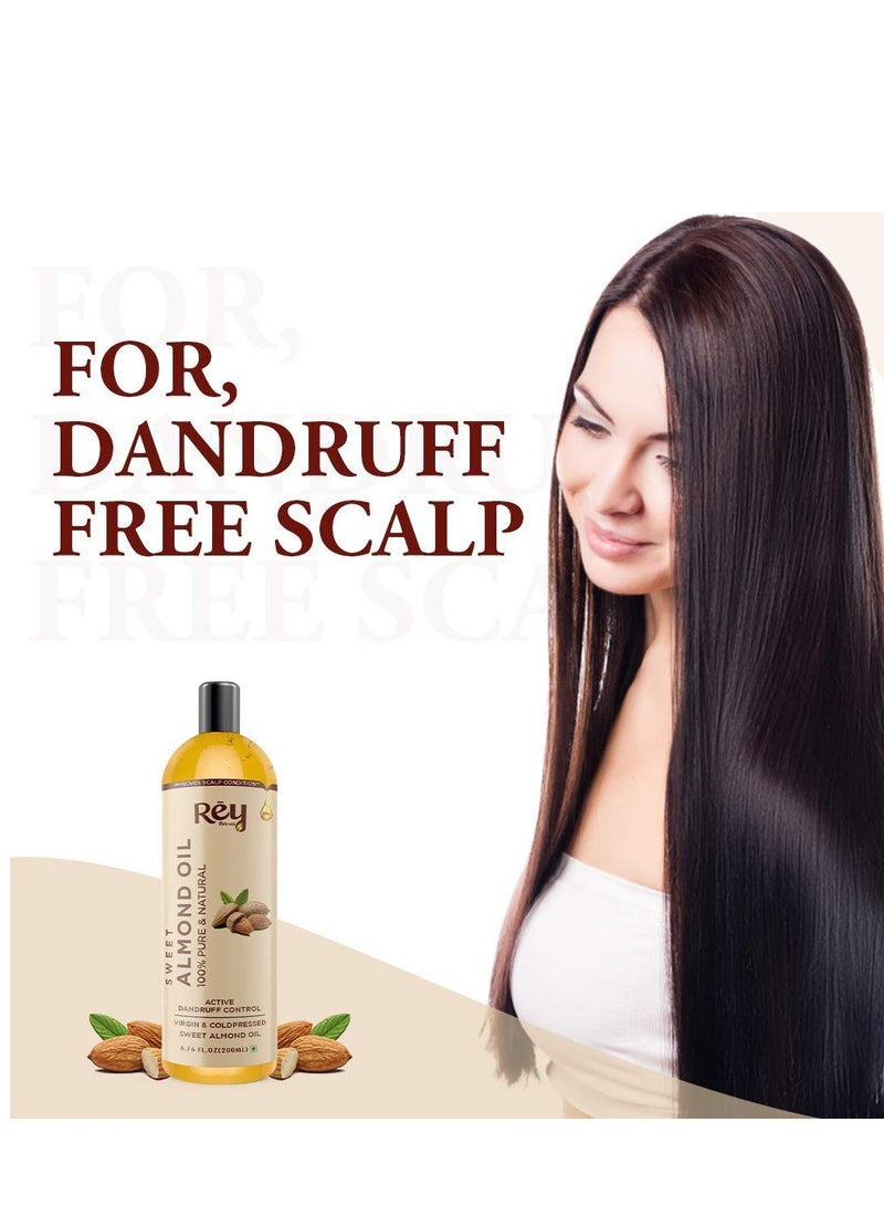 ري زيت شعر اللوز من ري ناتشورالز نقي 100% ومعصور على البارد لبشرة الشعر ونمو الشعر والقشرة 200 مل - Image 3