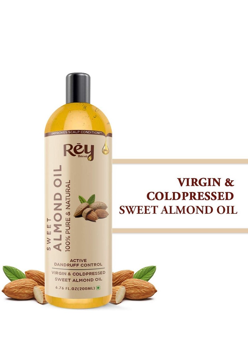 ري زيت شعر اللوز من ري ناتشورالز نقي 100% ومعصور على البارد لبشرة الشعر ونمو الشعر والقشرة 200 مل - Image 4