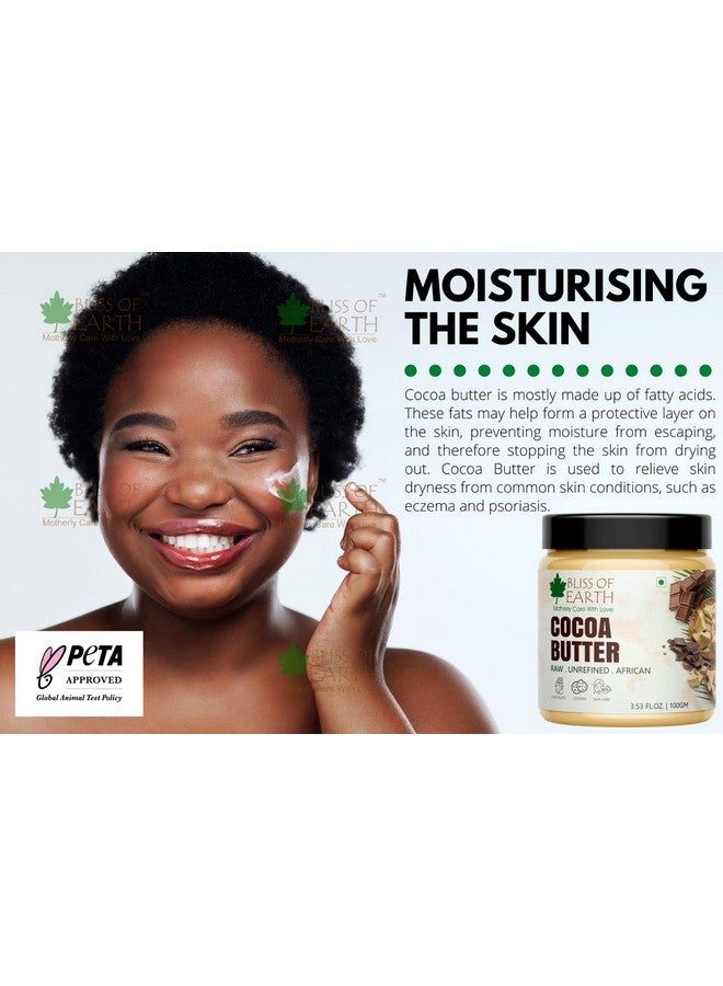 BLISS OF EARTH 100% Pure Organic Cocoa Butter Raw Unrefined African 200Gm Pack Of 2 - Image 5