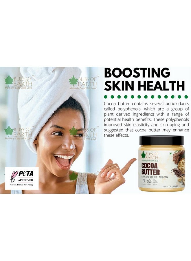 BLISS OF EARTH 100% Pure Organic Cocoa Butter Raw Unrefined African 200Gm Pack Of 2 - Image 4