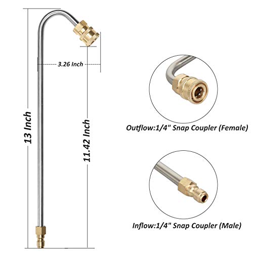 STYDDI Pressure Washer Gutter Cleaner Attachment, Pressure Power Washer Gutter Cleaning, 4000 PSI, 13 Inch, 1/4 Quick Connect - Image 3