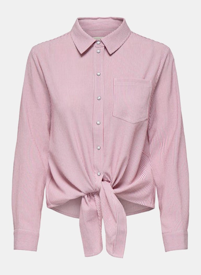 ONLY ONLY Womens Lecey Longsleeve Knot Shirt Woven  - Image 4