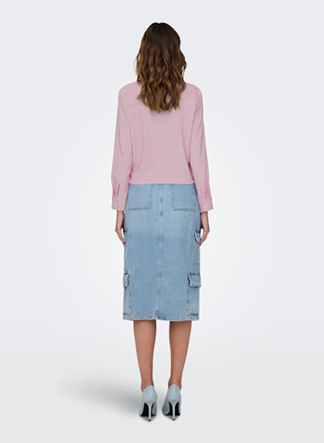 ONLY ONLY Womens Lecey Longsleeve Knot Shirt Woven  - Image 2