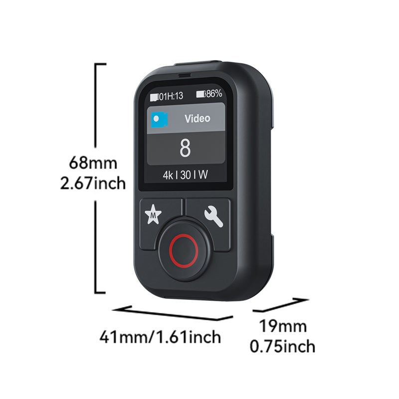Wireless Smart Remote Control 60M Control Range 1.4 Inch Color Screen Sports Camera Remote - Multifunctional Modes Built-in Battery Waterproof Wristband for GoPro Hero 13 12 11 10 9 8 MAX - Image 4