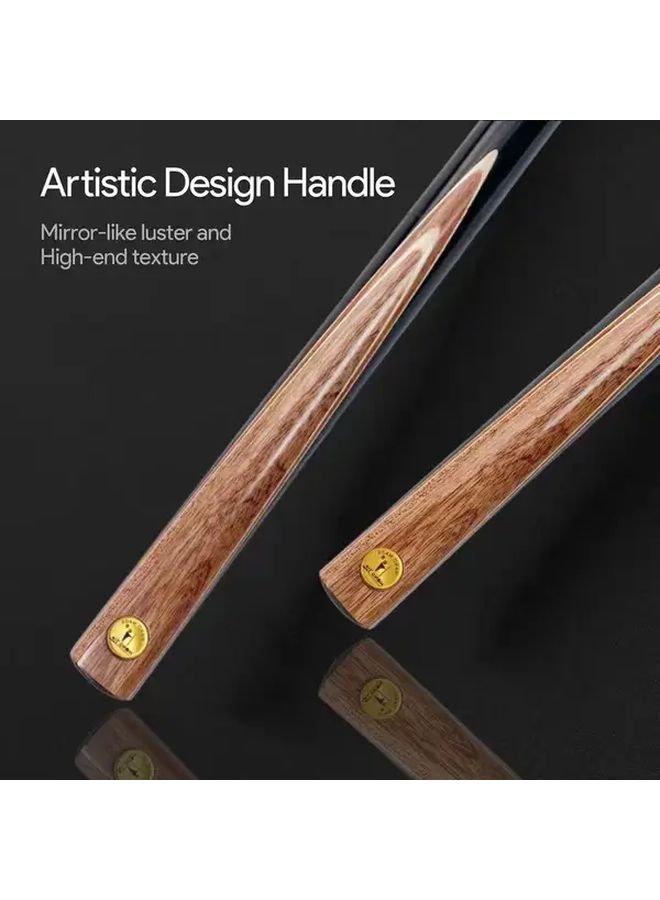 1 2 Split Design Wood Pool Cue Stick 10mm Head English Billiards Rod With Black And Golden Design Half Body Break Portable Durable For Tournaments Practice Compatible With Standard Pool Tables - Image 1
