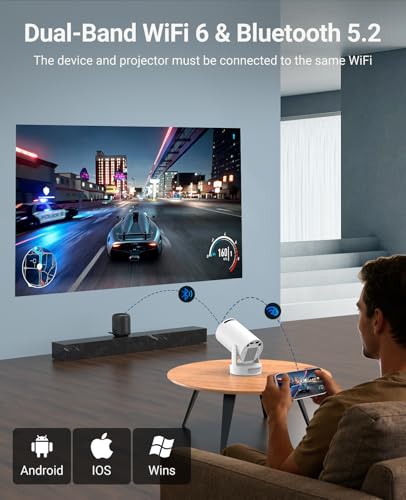 DreamFair Mini Projector with WiFi and Bluetooth Support 4K 170 ANSI Auto Keystone Correction 5W Soundbase Speaker 210 Rotatable Portable Projector 25110 Screen Video Projector for SmartphoneLaptop - Image 3