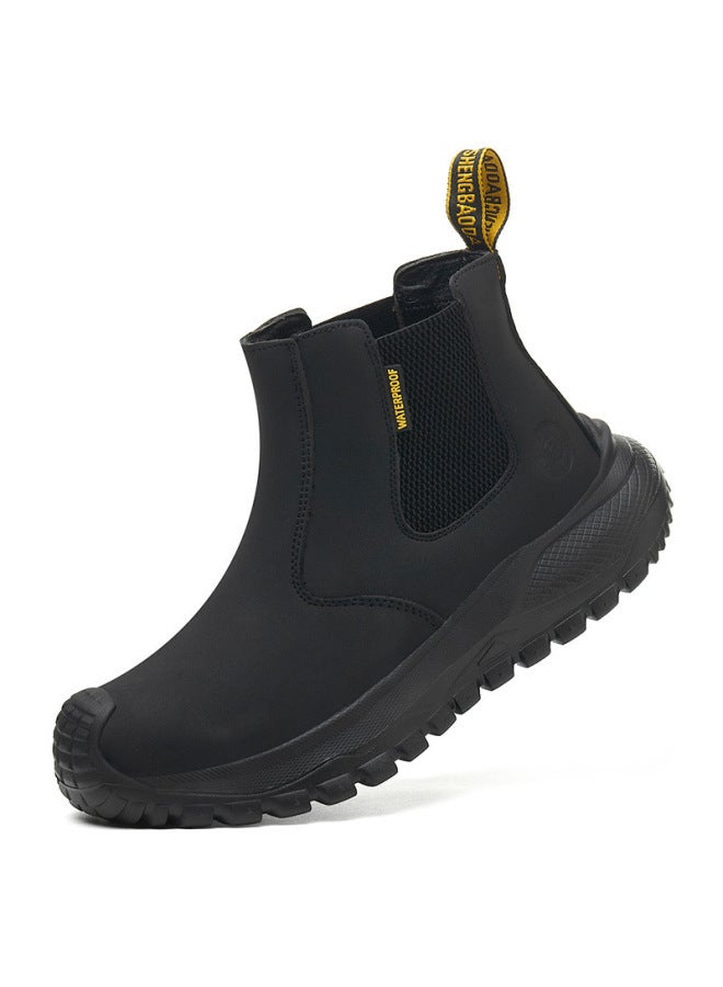 New Product, Four-season Slip-on Anti-smash Anti-puncture Lightweight Cushioned Safety Shoes, Steel Toe, Wear-resistant Welding Shoes, Shiny